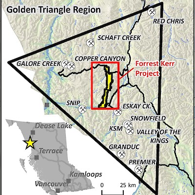 Forrest Kerr Project, Golden Triangle, BC Location Map