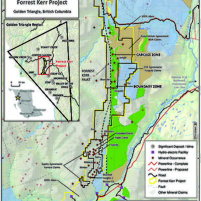 Forrest Kerr Gold Project, BC Claim Area Map