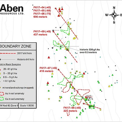 2017 Forrest Kerr, BC, Boundary Zone Drill Map